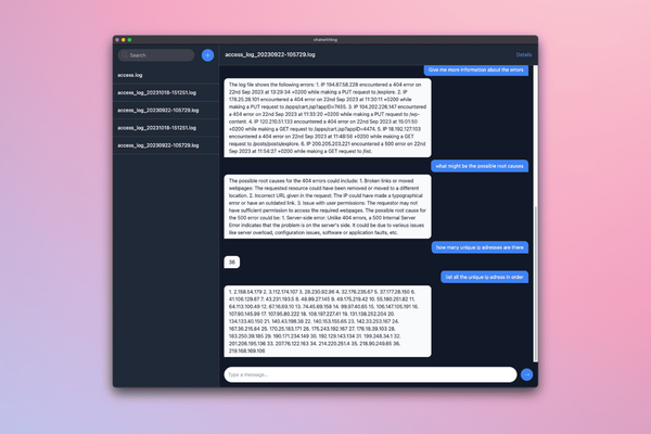 Chat With Logs (iMessage Clone)